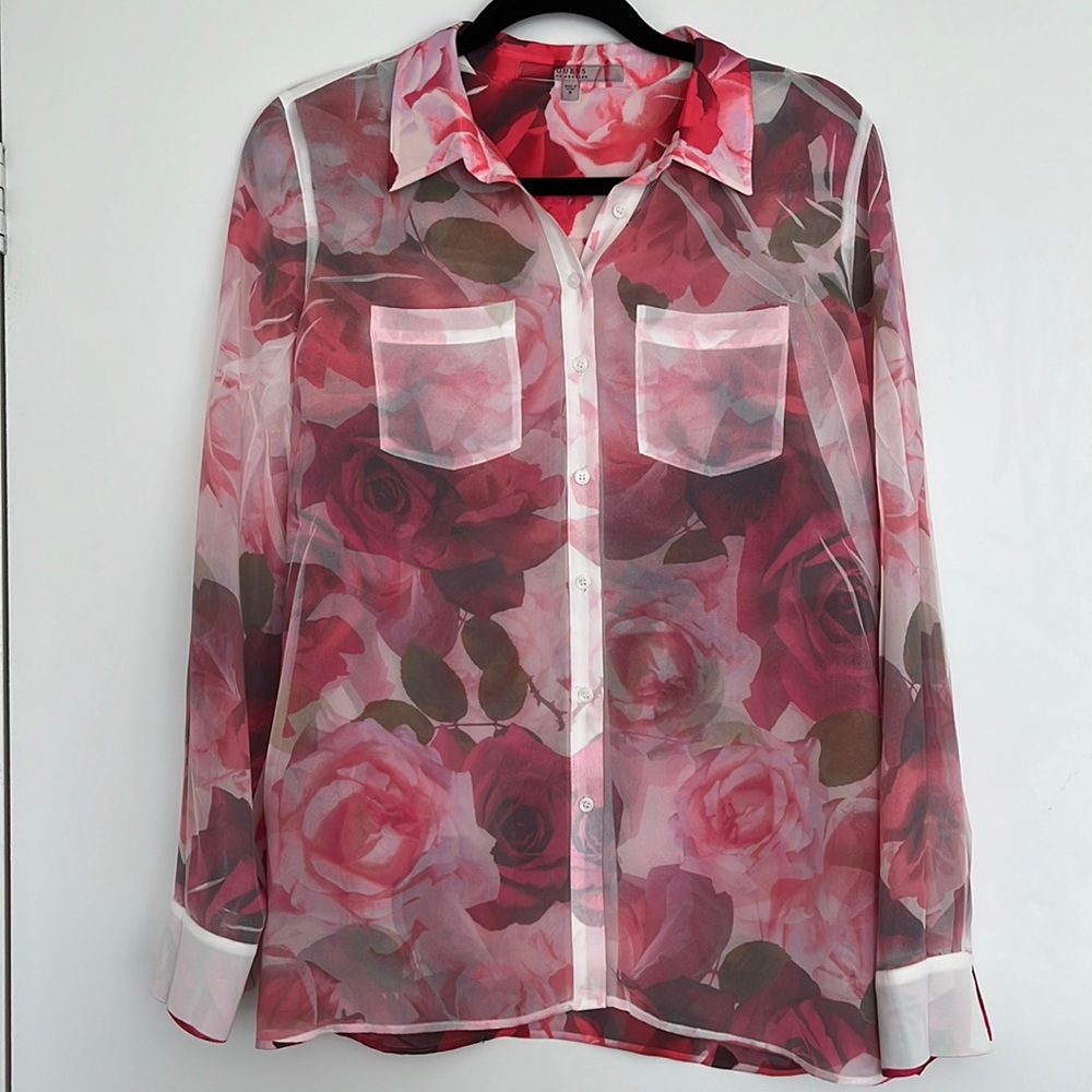 Guess Sheer Blouse - Size Medium